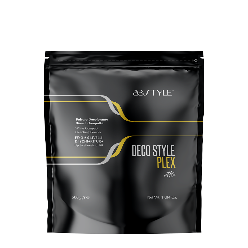 AB Style Deco Style Plex Ultra Polvere Decolorante Bianca Compatta 500g – Schiaritura Fino a 9 Toni