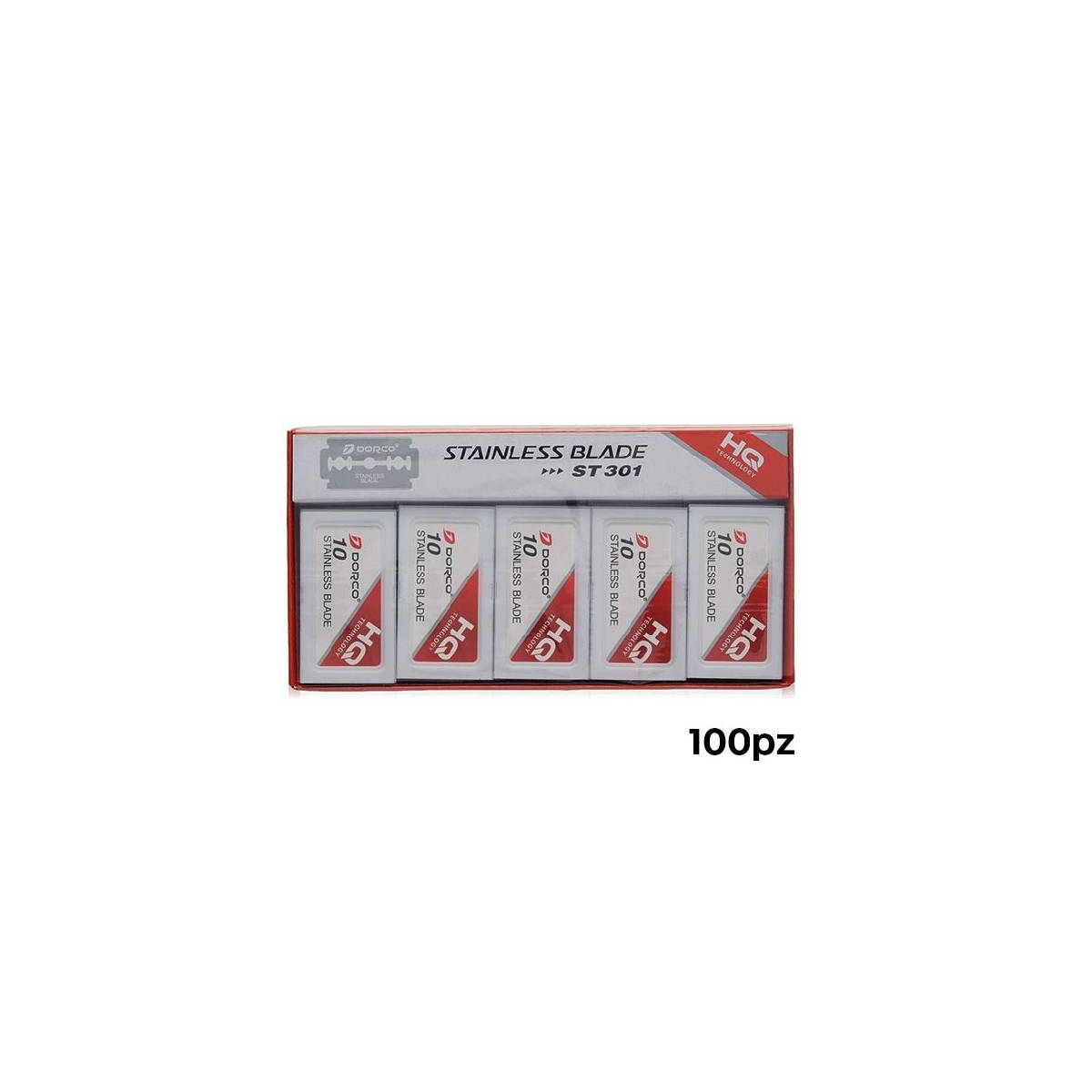 Dorco ST-301 Lamette Professionali Doppio Filo 100 Pezzi Stainless Blade