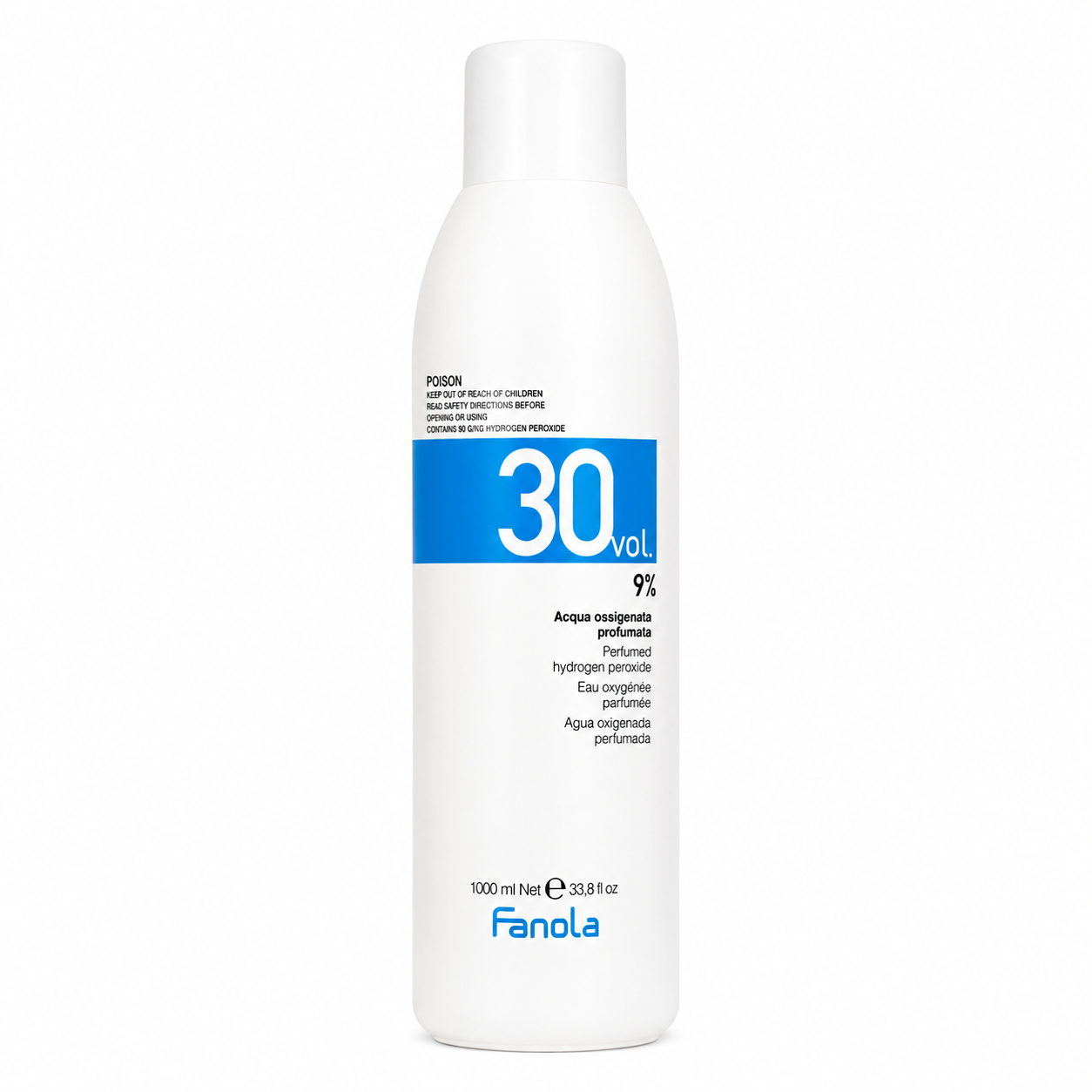Fanola Acqua Ossigenata Profumata 30 Volumi 9% 1000 ml – Emulsione Ossidante Professionale