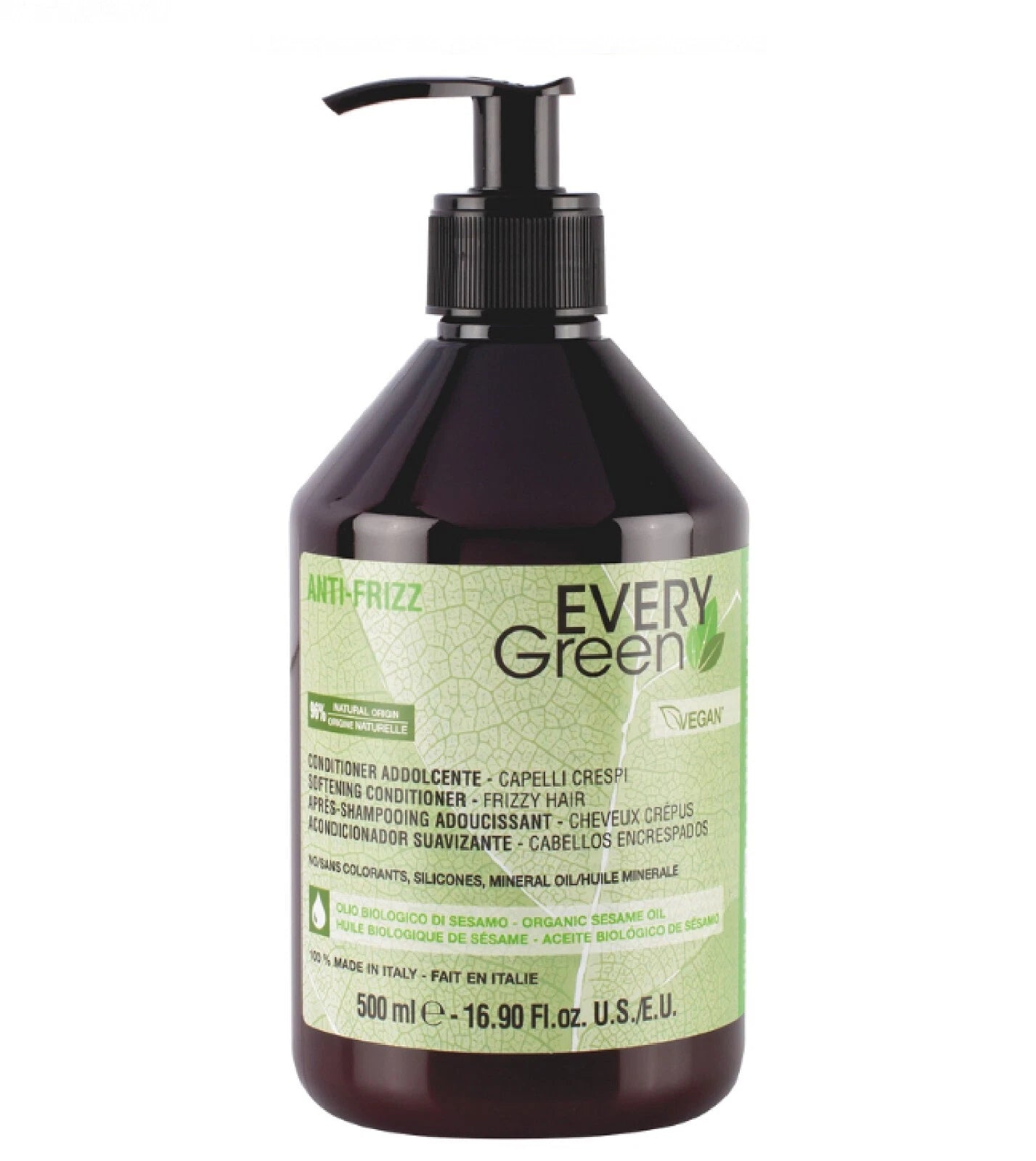 Every Green Anti-Frizz Conditioner 500ml – Condizionante Addolcente per Capelli Crespi
