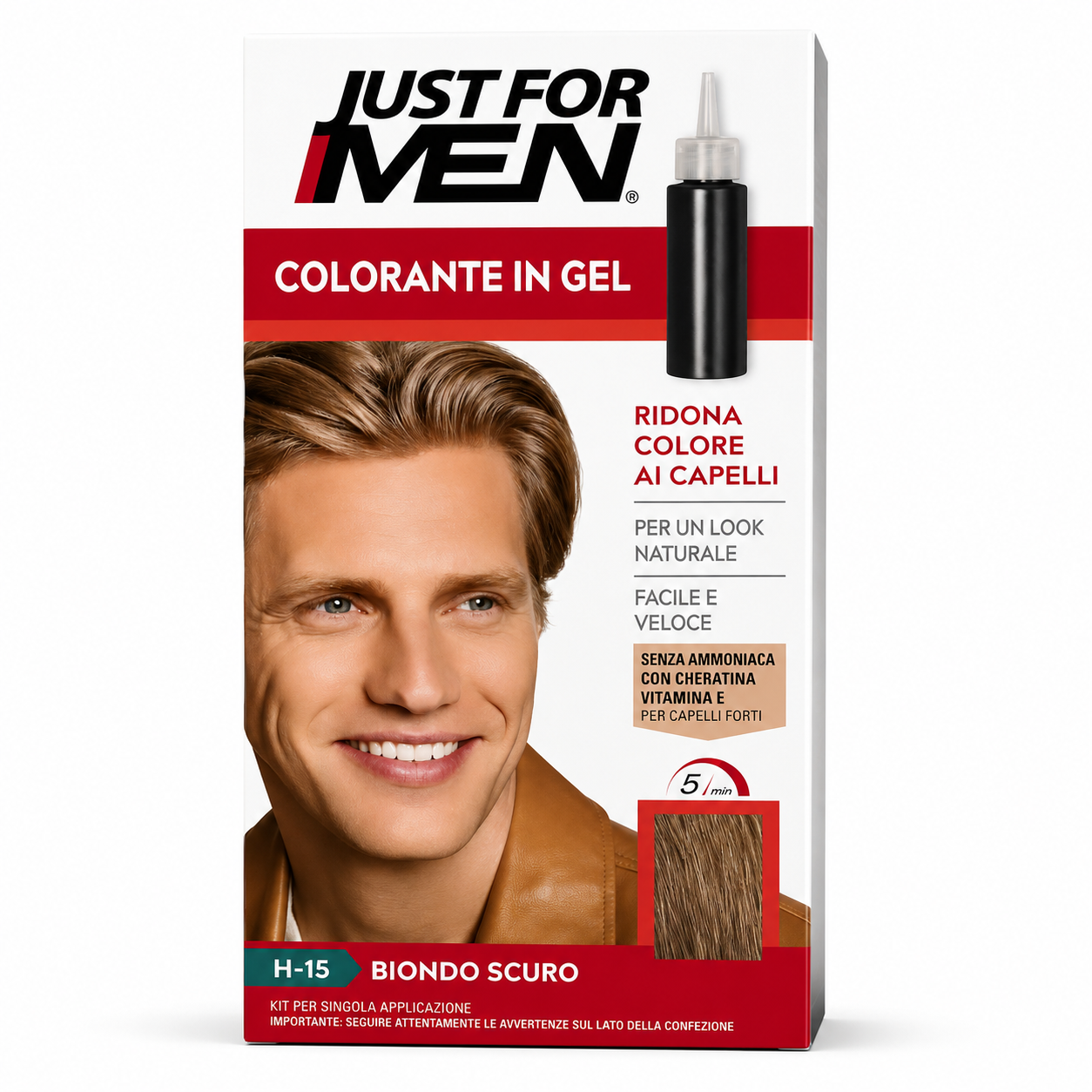Just For Men Shampoo Colorante Uomo – Copertura Capelli Grigi in 5 Minuti – Varie Tonalità