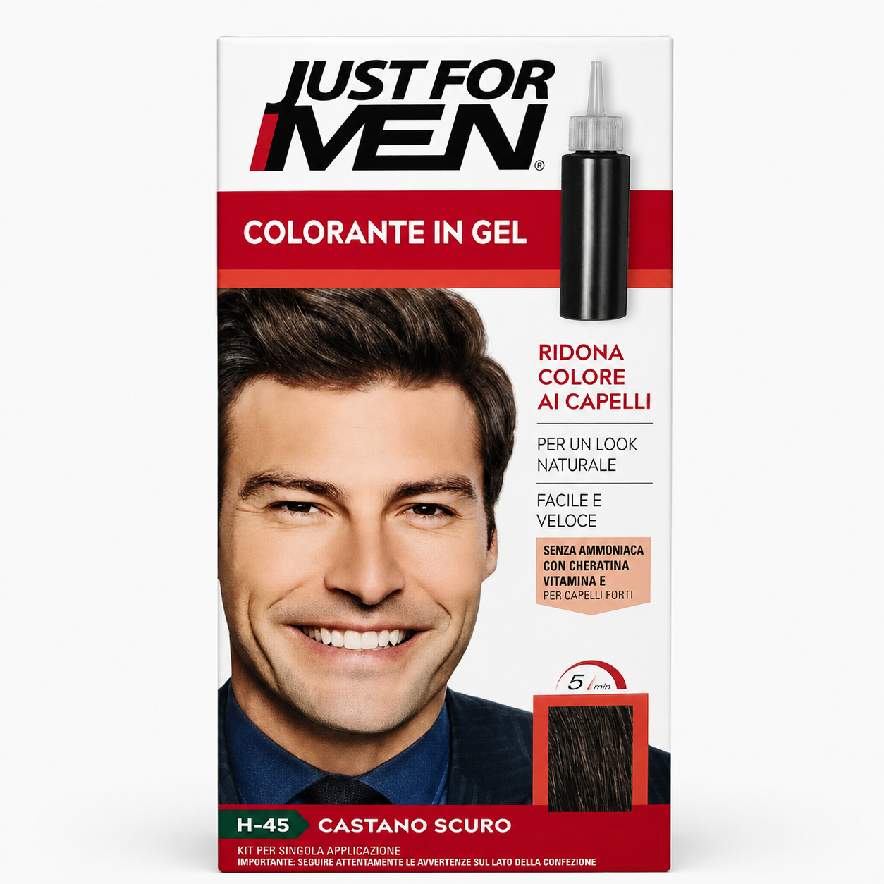 Just For Men Shampoo Colorante Uomo – Copertura Capelli Grigi in 5 Minuti – Varie Tonalità